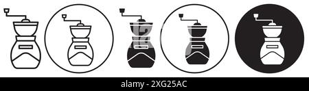 Collection de jeu de vecteur d'icône de moulin à café pour collection de jeu de vecteur Web pour l'interface utilisateur de l'application Illustration de Vecteur