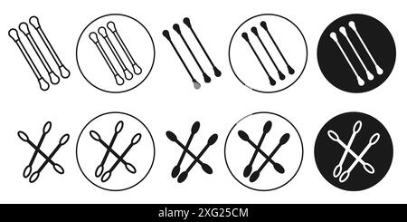 Collection de jeu de vecteurs d'icônes Cotton Swab pour collection de jeux de vecteurs Web pour l'interface utilisateur de l'application Illustration de Vecteur