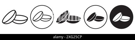Collection d'ensembles de vecteurs d'icônes de lentilles de contact pour collection d'ensembles de vecteurs Web pour l'interface utilisateur de l'application Illustration de Vecteur