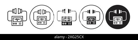 collection d'ensembles de vecteurs d'icônes de défibrillateur pour collection d'ensembles de vecteurs web pour l'interface utilisateur de l'application Illustration de Vecteur