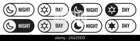 Collection d'ensembles de vecteurs d'icônes de mode sombre pour collection d'ensembles de vecteurs Web pour l'interface utilisateur de l'application Illustration de Vecteur