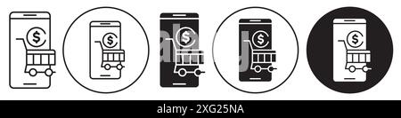 Collection d'ensembles de vecteurs d'icônes de commerce électronique pour collection d'ensembles de vecteurs Web pour l'interface utilisateur de l'application Illustration de Vecteur