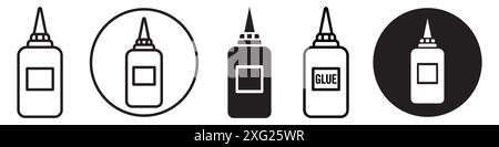 Collection d'ensembles de vecteurs d'icônes de colle pour collection d'ensembles de vecteurs Web pour l'interface utilisateur de l'application Illustration de Vecteur