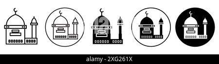 Collection d'ensembles de vecteurs d'icônes de mosquée islamique pour collection d'ensembles de vecteurs Web pour l'interface utilisateur de l'application Illustration de Vecteur