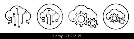 Collection d'ensembles de vecteurs d'icônes SaaS pour collection d'ensembles de vecteurs Web pour l'interface utilisateur de l'application Illustration de Vecteur