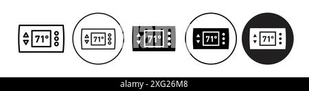 Collection d'ensembles de vecteurs d'icônes de thermostat pour collection d'ensembles de vecteurs Web pour l'interface utilisateur de l'application Illustration de Vecteur