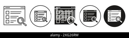 Collection d'ensembles de vecteurs d'icônes de résultats de recherche pour collection d'ensembles de vecteurs Web pour l'interface utilisateur de l'application Illustration de Vecteur