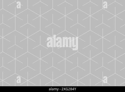Modèle sans couture de formes hexagonales géométriques gris clair sur fond gris. Fond plein cadre abstrait et moderne avec motif répété. Banque D'Images