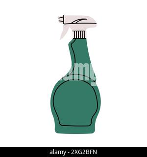 Détergent chimique dans une bouteille en plastique. Illustration de Vecteur