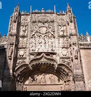 Façade plateresque de Colegio de San Gregorio -maintenant Museo Nacional de Escultura (Musée National de la sculpture). Valladolid, Espagne Banque D'Images