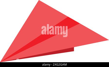 L'avion de papier rouge vole en délivrant un message Illustration de Vecteur