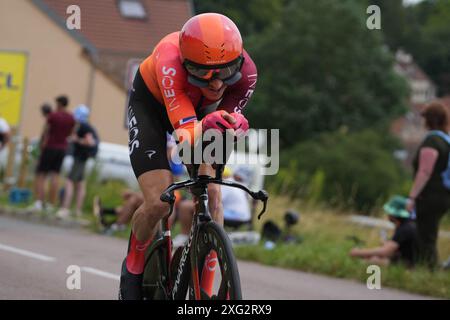 Gevrey Chambertin, France. 06 juillet 2024. G. THOMAS INEOS GRENADIERS lors du Tour de France 2024, étape 7, contre la montre individuel, nuits-Saint-Georges - Gevrey-Chambertin (25, 3 km) le 5 juillet 2024 à Gevrey-Chambertin, France - photo Laurent Lairys /ABACAPRESS. COM Credit : Abaca Press/Alamy Live News Banque D'Images