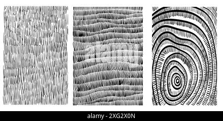 Ensemble de texture hachurée isolé, dessiné à la main Illustration de Vecteur