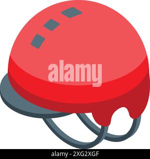 Casque d'escalade rouge assurant la sécurité pendant les activités d'escalade, protégeant les grimpeurs des blessures à la tête Illustration de Vecteur