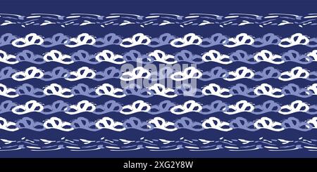 Fond de modèle sans couture de vecteur abstrait à effet de point bleu Indigo. Motif masculin moderne pour un motif imprimé à la main tendance. Illustration de Vecteur