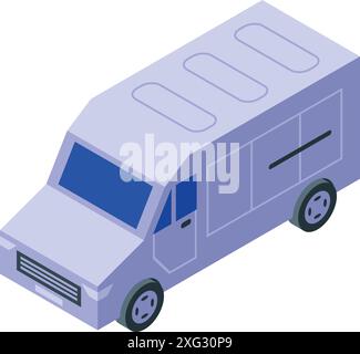 Fourgon blindé d'encaissement transportant de l'argent en vue isométrique Illustration de Vecteur