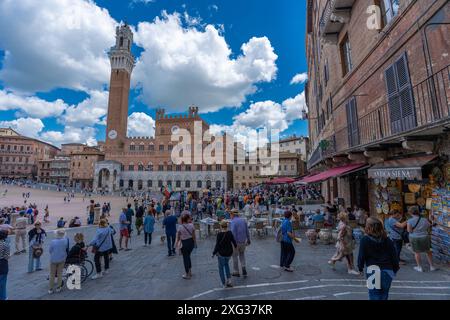 Sienne, Italie - 01 juin 2024 : Piazza del Campo. Banque D'Images