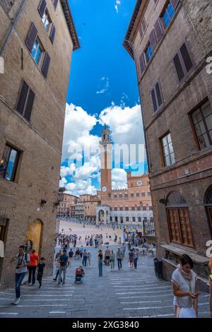 Sienne, Italie - 01 juin 2024 : Piazza del Campo. Banque D'Images