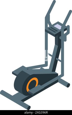 Machine d'entraînement elliptique debout sur le sol pour l'entraînement cardio à la maison ou à la salle de gym Illustration de Vecteur