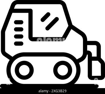 Machine de déneigement utilisant des chenilles et une tarière pour déplacer la neige pendant la saison hivernale Illustration de Vecteur