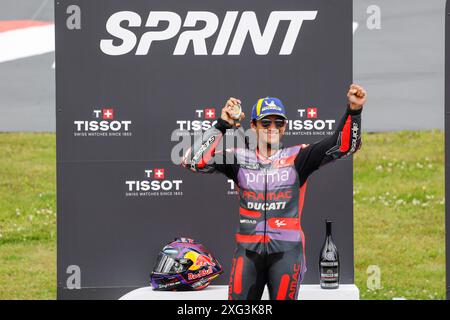 Hermsdorf, Allemagne. 06 juillet 2024. Hermsdorf : Moto GP Sachsenring 2024 on July, 6, 2024, (photo de Juergen Tap) ?89 Jorge Martin (ESP), Ducati, Prima Pramac Racing? Crédit : dpa/Alamy Live News Banque D'Images