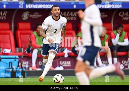 Dusseldorf, Allemagne. 06 juillet 2024. Kyle Walker (2) de l'Angleterre photographié lors d'un match de football entre les équipes nationales d'Angleterre et de Suisse lors d'un quart de finale du tournoi UEFA Euro 2024, le samedi 6 juillet 2024 à Dusseldorf, Allemagne . Crédit : Sportpix/Alamy Live News Banque D'Images