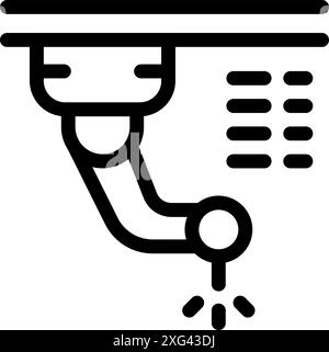 Bras robotisé industriel effectuant des opérations de découpe laser, symbole de fabrication avancée Illustration de Vecteur