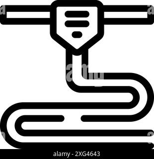 Icône de contour représentant un système de chauffage au sol électrique avec son boîtier de contrôle de température Illustration de Vecteur