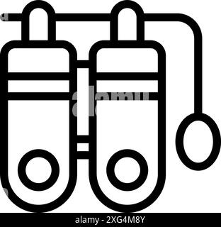 Arme de nunchaku accrochée sur un rack étant affiché dans une icône de studio d'arts martiaux Illustration de Vecteur