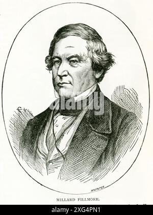 Millard Fillmore, membre du parti whig, fut le 13e président des États-Unis (1850-1853) et le dernier président à ne pas être affilié aux partis démocrate ou républicain. Banque D'Images