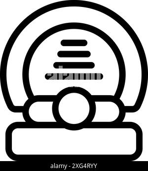 Ouvrez l'appareil irm pour scanner un patient allongé à l'intérieur pour établir un diagnostic médical Illustration de Vecteur