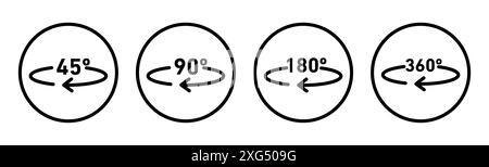 Angle de 45 à 360 degrés icônes vecteur collection de logo pour l'interface utilisateur de l'application Web Illustration de Vecteur