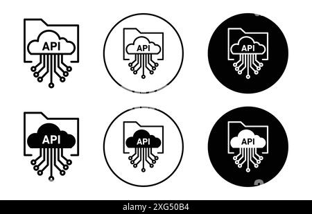 Collection de jeux de logos vectoriels d'icônes API pour l'interface utilisateur de l'application Web Illustration de Vecteur