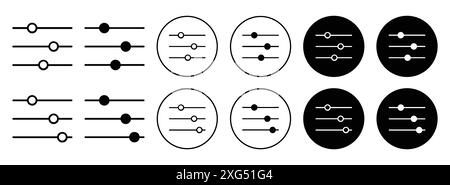 Collection de logos vectoriels d'icône de contrôle de filtre pour l'interface utilisateur de l'application Web Illustration de Vecteur