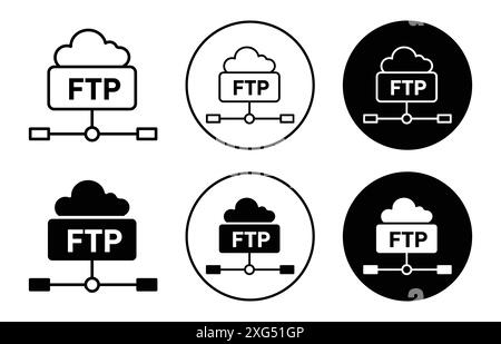 Collection de logos vectoriels d'icônes FTP pour l'interface utilisateur de l'application Web Illustration de Vecteur