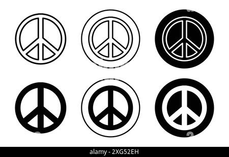 Peace Sign Symbol Icon vector logo Set collection pour l'interface utilisateur de l'application Web Illustration de Vecteur