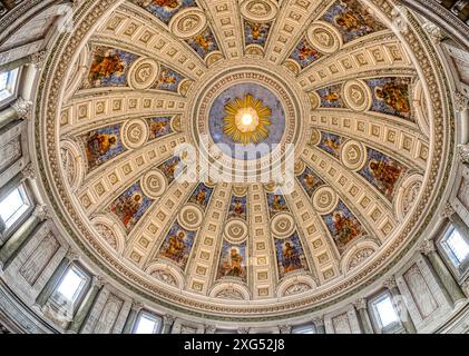 À l'intérieur de la coupole de l'église de marbre de Copenhague, 18 février 2023 Banque D'Images