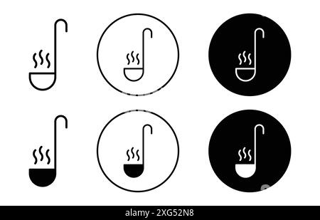 Soup Ladle icône vecteur logo Set collection pour l'interface utilisateur de l'application Web Illustration de Vecteur