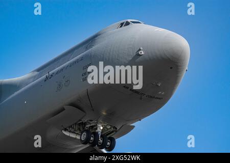 85-0005 - le Lockheed C-5 Galaxy de l'USAF rejoint la RAF Mildenhall Banque D'Images