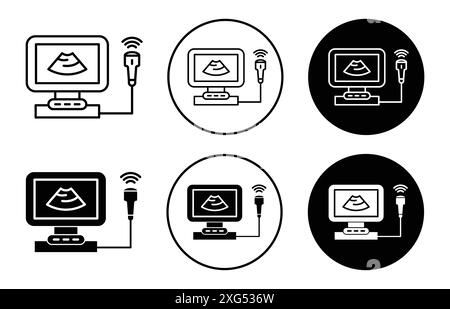 Collection de logo vectoriel d'icône d'échographie pour l'interface utilisateur de l'application Web Illustration de Vecteur