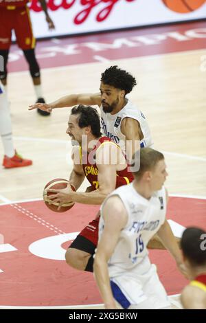 VALENCE, ESPAGNE, 6 juillet 2024, Segi llulli d'Espagne lors du tournoi de qualification olympique FIBA contre le Liban, crédit Eduardo Ripoll. Banque D'Images