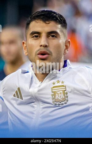 MIAMI GARDENS, FLORIDE - JUIN 29 : Exequiel Palacios de l'Argentine lors du CONMEBOL Copa America USA Group Stage match Argentine contre Pérou au Hard Rock Banque D'Images