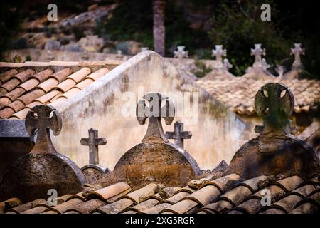 Cimetière municipal d'Andratx, Majorque, Iles Baléares, Espagne Banque D'Images