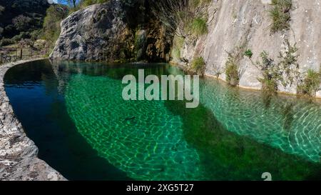 Étang naturel d'Assarell, Pollença, Majorque, Îles Baléares, Espagne Banque D'Images