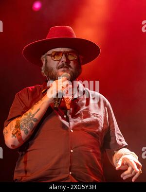 Milwaukee, États-Unis. 05 juillet 2024. Paul Cauthen pendant le Summerfest Music Festival le 5 juillet 2024, à Milwaukee, Wisconsin (photo de Daniel DeSlover/Sipa USA) crédit : Sipa USA/Alamy Live News Banque D'Images