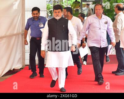 Mumbai, Inde. 06 juillet 2024. MUMBAI, INDE - 3 JUILLET : Shivsena (faction Shinde) Chaggan Bhujbal est arrivé à Vidhan Bhavan pendant la mousson de l'Assemblée du Maharashtra, le 3 juillet 2024 à Mumbai, Inde. (Photo de Bhushan Koyande/Hindustan Times/Sipa USA ) crédit : Sipa USA/Alamy Live News Banque D'Images