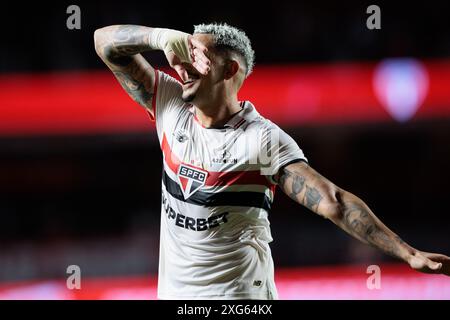 Sao Paulo, Brésil. 06 juillet 2024. Football Football - Championnat brésilien - São Paulo v Red Bull Bragantino - stade Morumbi. Luciano de São Paulo célèbre avoir marqué votre but crédit : Vilmar Bannach/Alamy Live News Banque D'Images