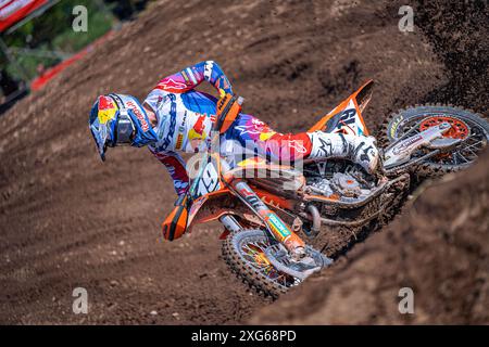 Championnat du monde de motocross-Round 12-MXGP de Lombok-7 Luglio 2024-MX2 Class-Sasha Coenen-Team KTM Factory pendant MXGP de Lombok, course de Motocross en Indonésie, Indonésie, 07 juillet 2024 Banque D'Images