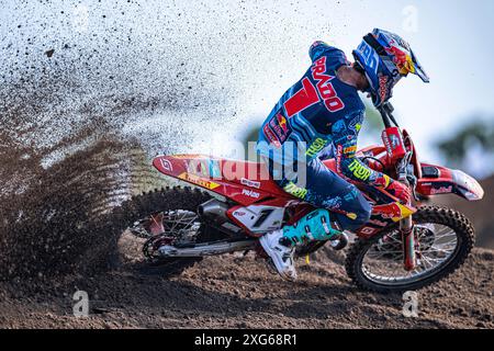 Championnat du monde de motocross-Round 12-MXGP de Lombok-7 Luglio 2024-MXGP Class-Jorge Prado-Team GasGas Factory pendant MXGP de Lombok, course de Motocross en Indonésie, Indonésie, 07 juillet 2024 Banque D'Images