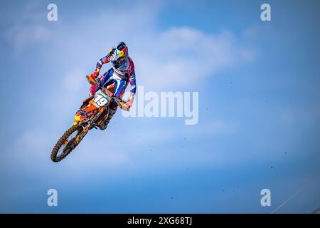 Championnat du monde de motocross-Round 12-MXGP de Lombok-7 Luglio 2024-MX2 Class-Sasha Coenen-Team KTM Factory pendant MXGP de Lombok, course de Motocross en Indonésie, Indonésie, 07 juillet 2024 Banque D'Images